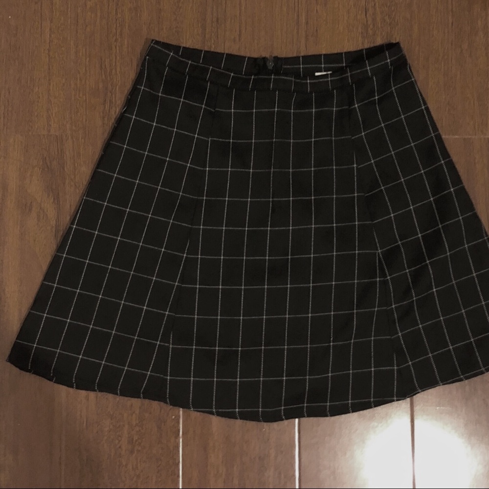 Grid a-line skirt
